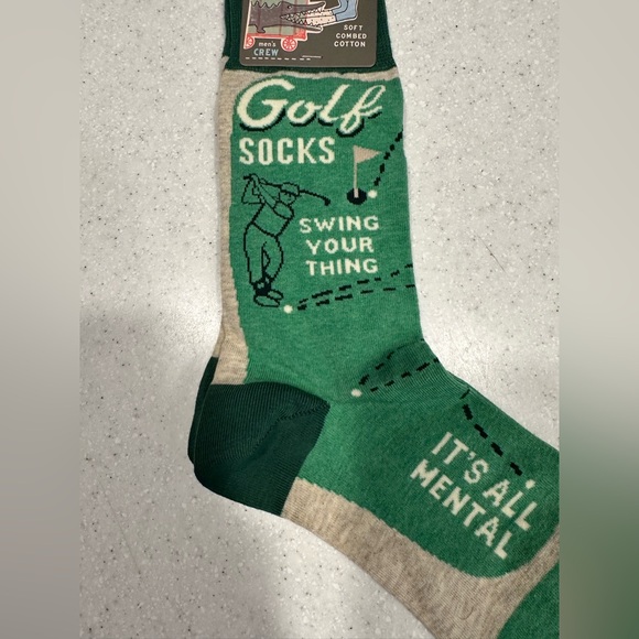 NWT Blue Q Men's Funny Novelty GOLF Crazy Crew Socks with Sayings fit sh… - Picture 4 of 7